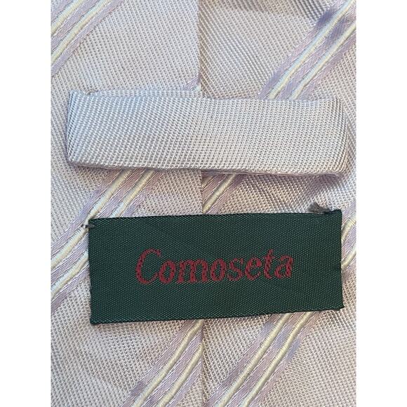 Comoseta Purple 100% Silk Men’s Neck Tie Made in China - Picture 8 of 9